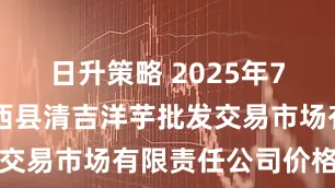日升策略 2025年7月28日陇西县清吉洋芋批发交易市场有限责任公司价格行情